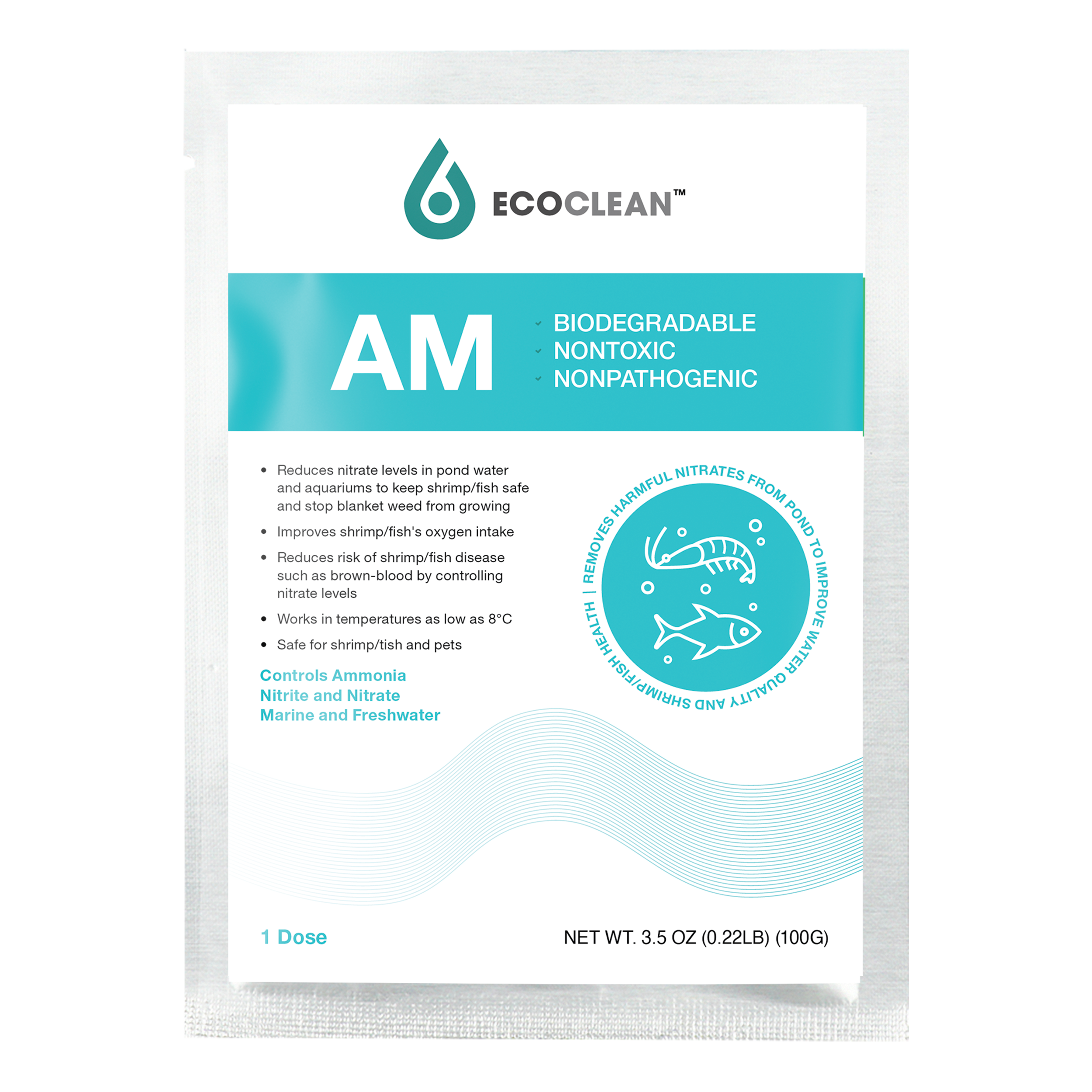有毒气体 NH3、NO2 池塘虾和鱼的微生物处理 – EcoClean AM