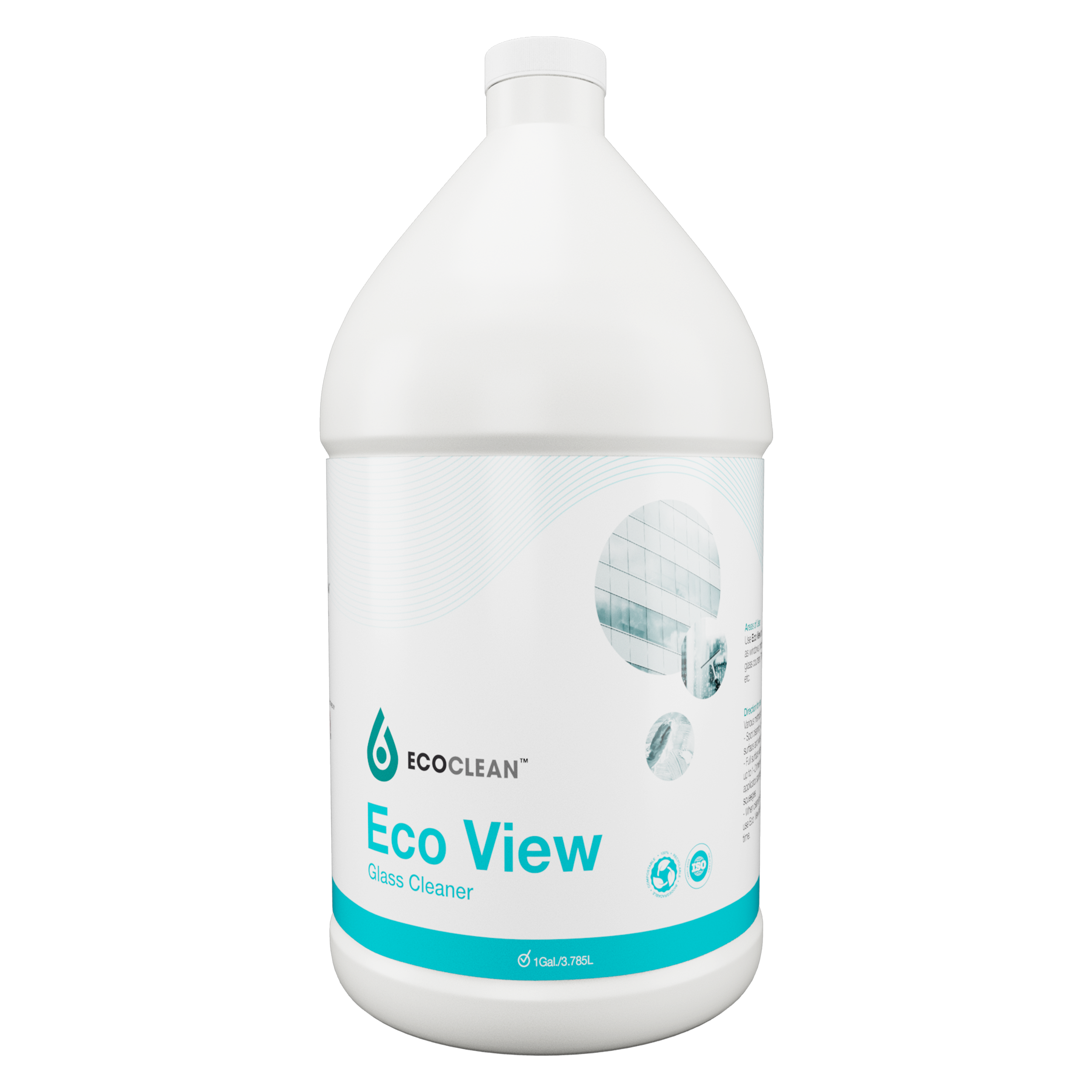 玻璃清洁剂，防污渍 – Eco View – 瓶装 3.78 升