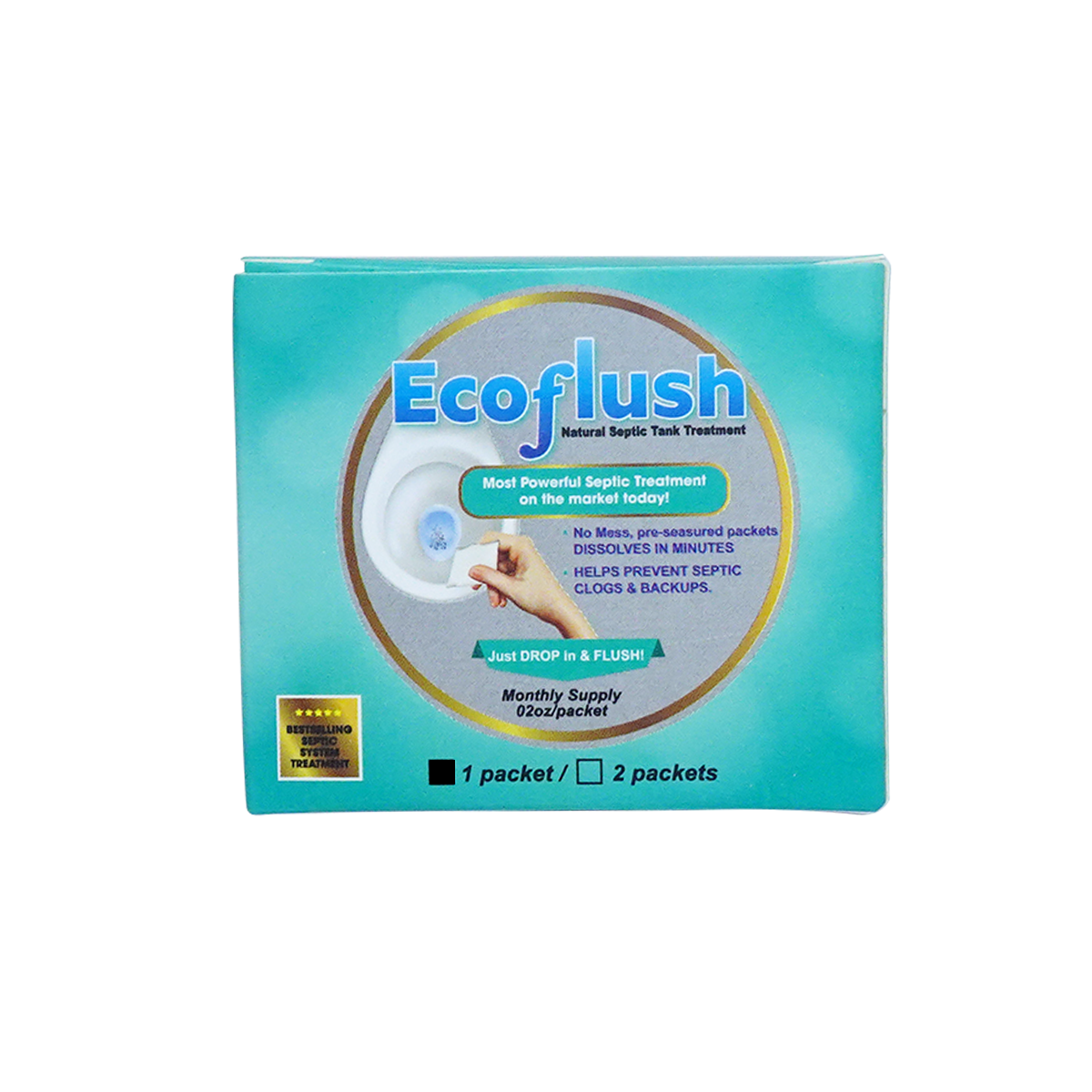 Ecoflush 益生菌疏通马桶，满水槽 – 1 包