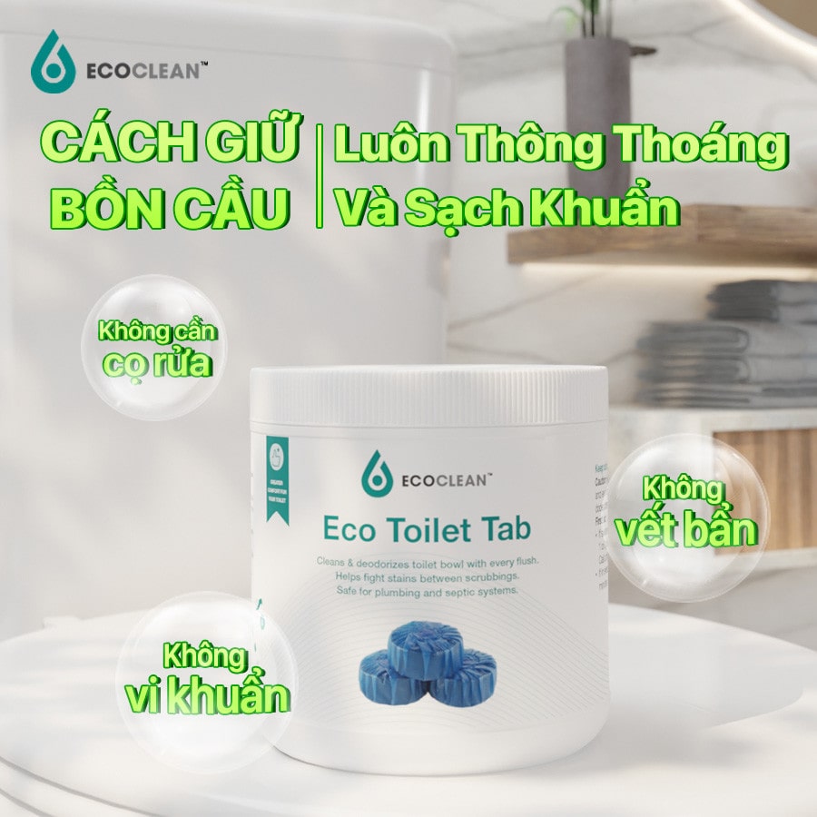 Hộp 10V Eco Toilet Tab – Viên Thả Làm Sạch, Khử Mùi Bồn Cầu