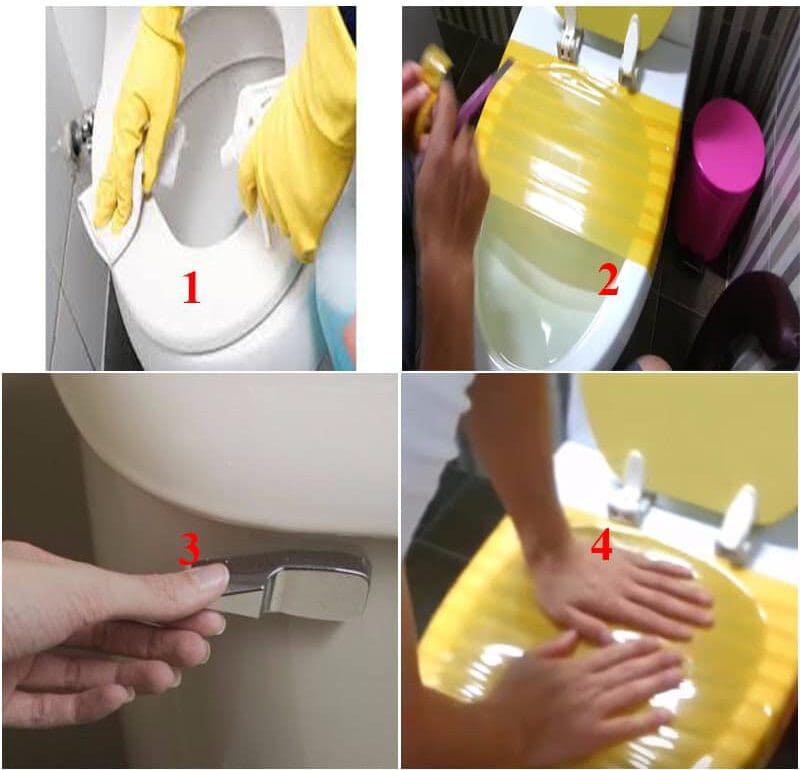 Thông tắc bồn cầu bị tắc bằng cách sử dụng băng dính