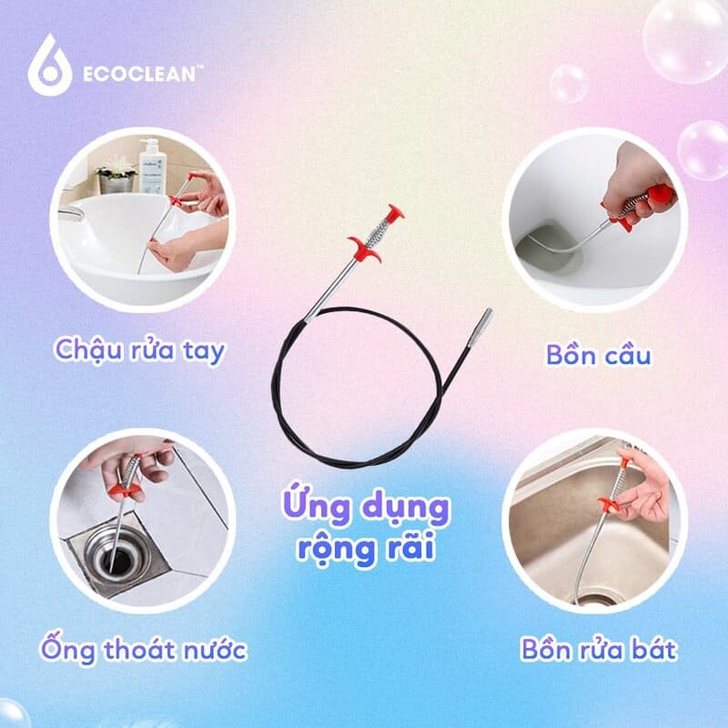 dùng dây thông tắc lò xo