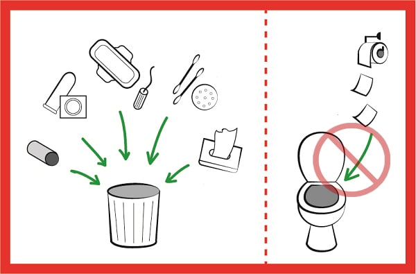 Bỏ giấy vào bồn cầu cũng ảnh hưởng phần nào đến hầm tự hoại