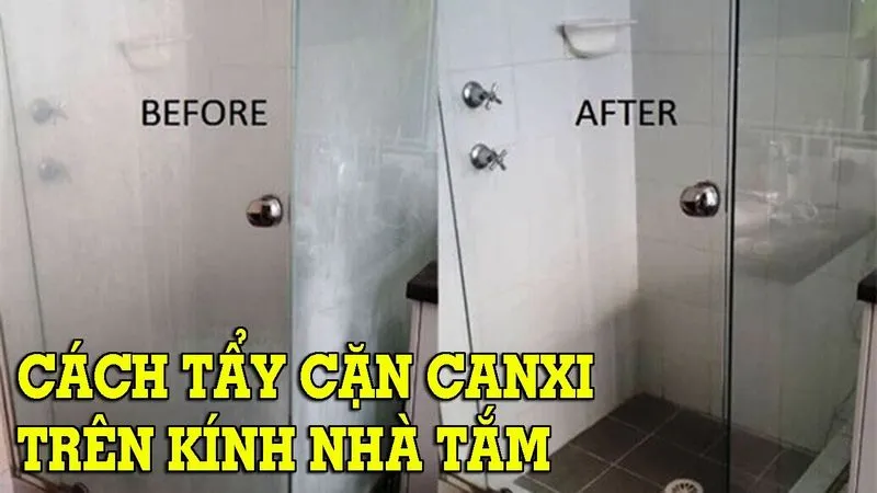 Cách tẩy cặn canxi trên kính nhà tắm hiệu quả
